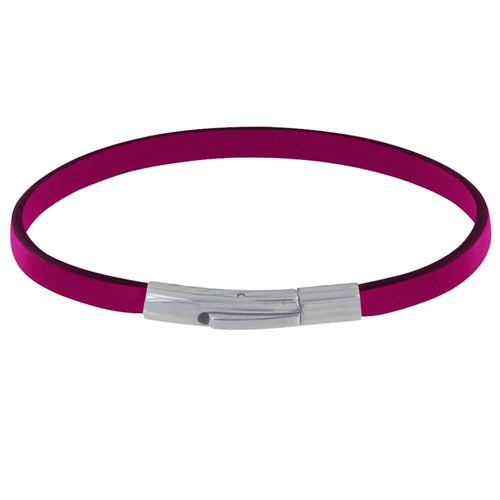 Les Poulettes Bijoux - Bracelet Homme Cuir Simple Fermoir Acier Inoxydable - 19cm