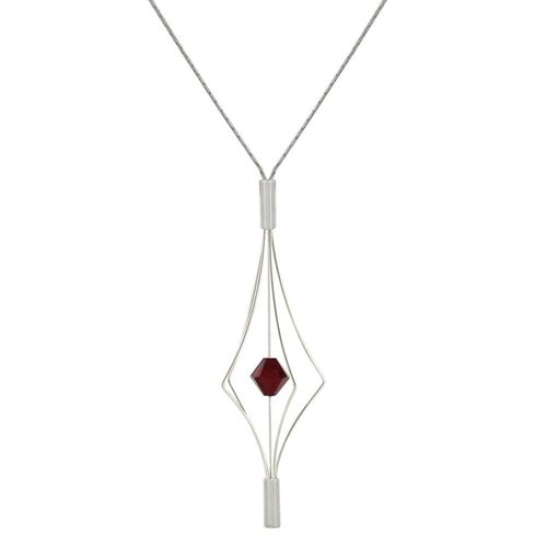 Les Poulettes Bijoux - Collier Argent Lanterne Et Cristal - Grand Modèle
