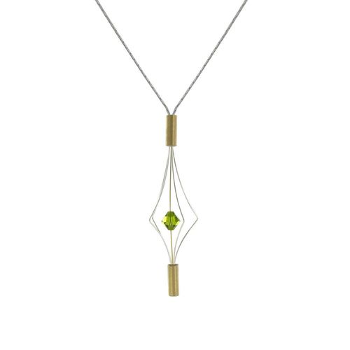 Les Poulettes Bijoux - Collier Argent Et Plaqué Or Lanterne Et Cristal - Petit Modèle