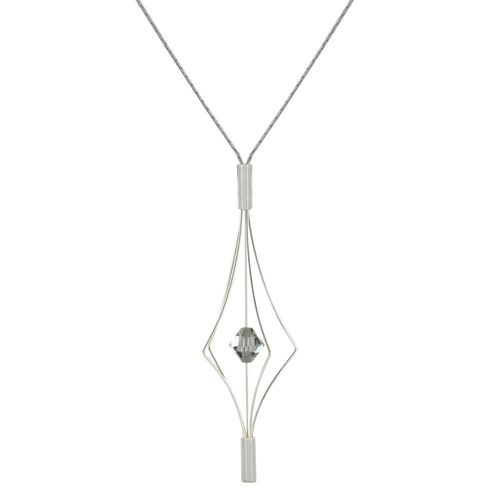 Les Poulettes Bijoux - Collier Argent Lanterne Et Cristal - Grand Modèle