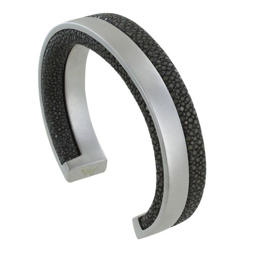 Les Poulettes Bijoux - Bracelet Homme Rhodium Et Cuir