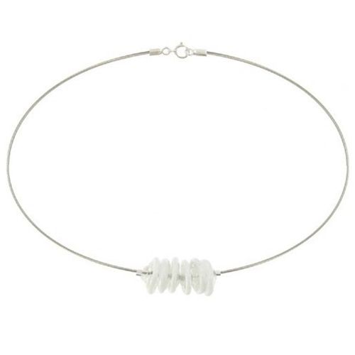 Les Poulettes Bijoux - Collier Fil D'acier Boutons Pate De Verre - Classics