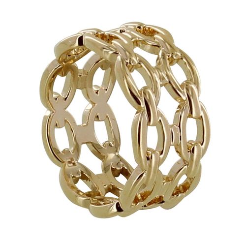 Les Poulettes Bijoux - Bague Plaqué Or Tube De Maillons