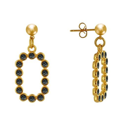 Les Poulettes Bijoux - Boucles D'oreilles Laiton Doré Anneaux De Petits Disques Résine Pailletée