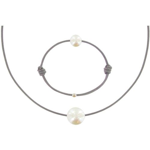 Les Poulettes Bijoux - Set Collier Et Bracelet Lien La Perle Blanche Des Poulettes - Classics