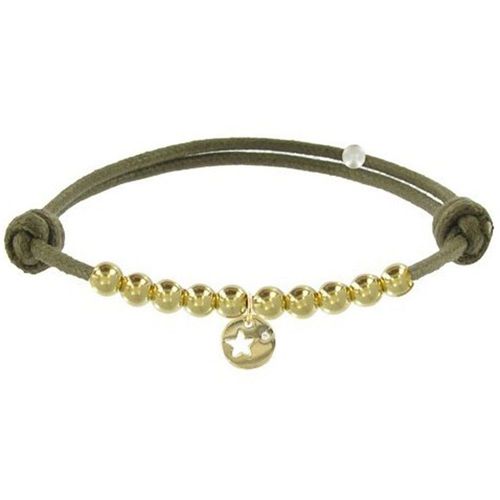 Les Poulettes Bijoux - Bracelet Lien Médaille Etoile Et Perles Plaquées Or - Classics