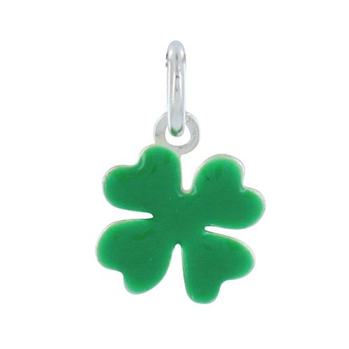 Les Poulettes Bijoux - Pendentif Argent Mini Trèfle Émaillé Vert