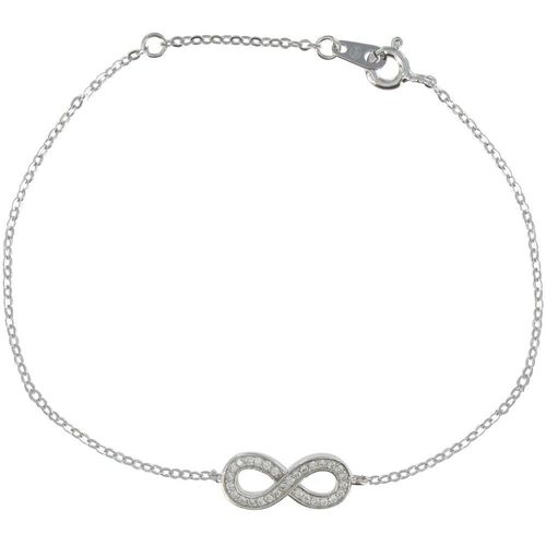 Les Poulettes Bijoux - Bracelet Argent Rhodié Infini Et Strass Cristal