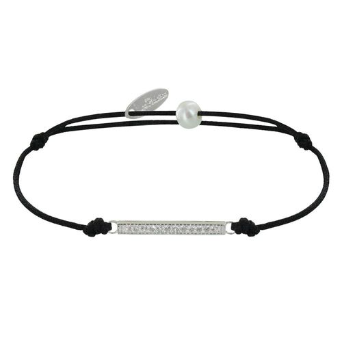 Les Poulettes Bijoux - Bracelet Lien Argent Petite Barrette De Strass