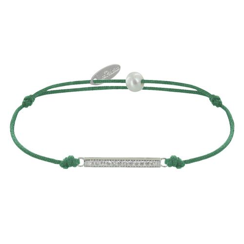 Les Poulettes Bijoux - Bracelet Lien Argent Petite Barrette De Strass
