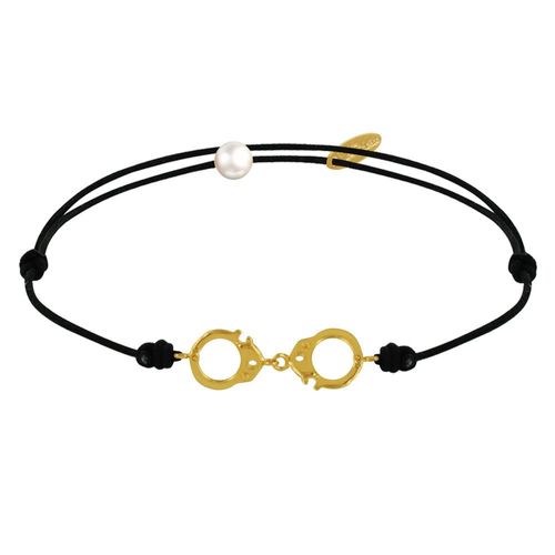 Les Poulettes Bijoux - Bracelet Lien Plaqué Or Petites Menottes