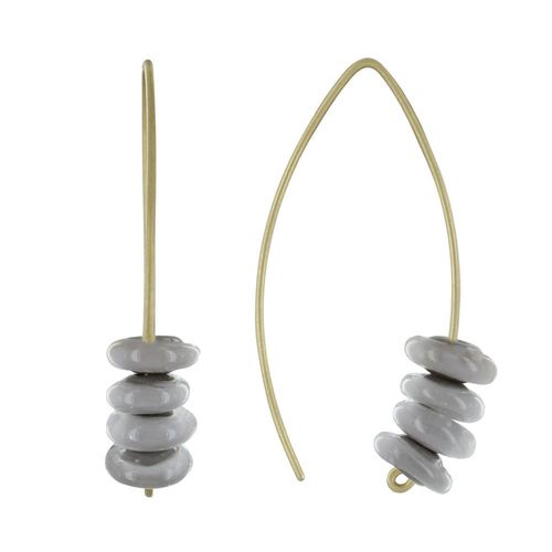 Les Poulettes Bijoux - Boucles D'oreilles Laiton Et Petits Disques De Verre