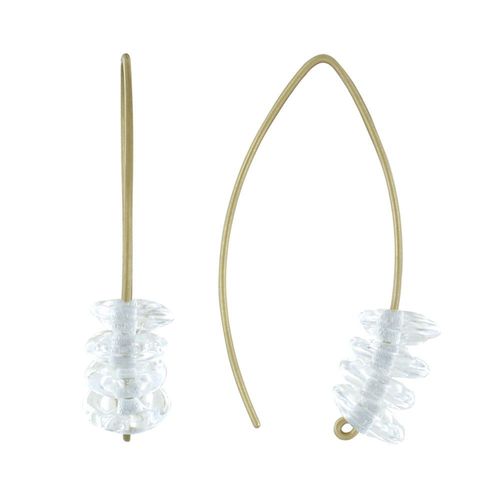 Les Poulettes Bijoux - Boucles D'oreilles Laiton Et Petits Disques De Verre