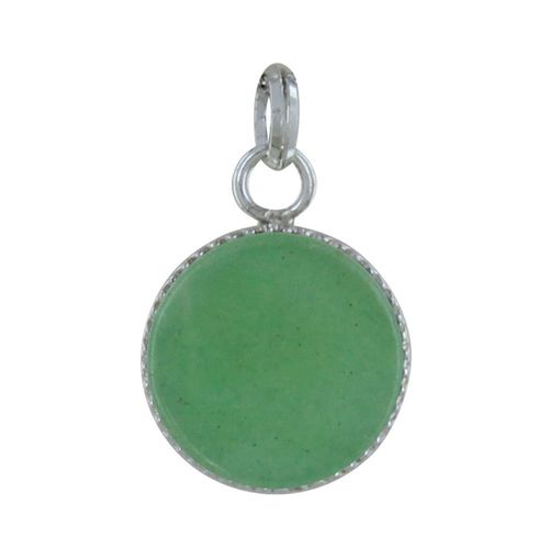 Les Poulettes Bijoux - Pendentif Argent Rond Dentelé D'aventurine