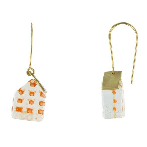 Les Poulettes Bijoux - Boucles D'oreilles Sweet Home Laiton Et Pâte De Verre - Classics