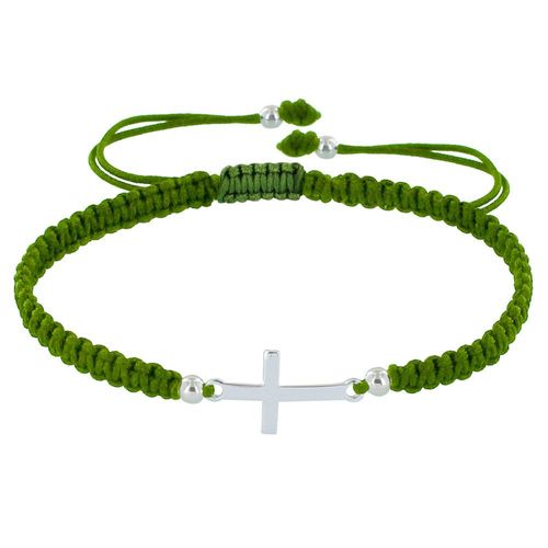 Les Poulettes Bijoux - Bracelet Argent Croix Lien Tréssé - Classics