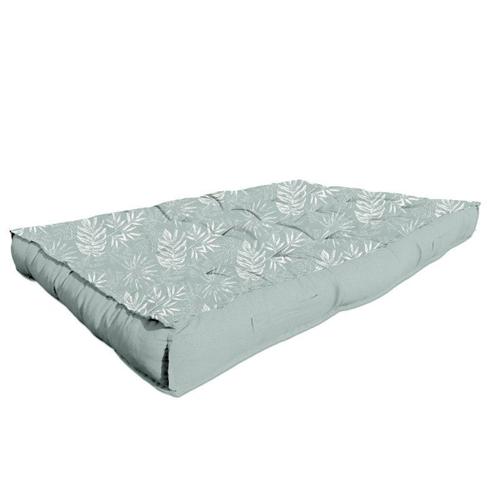 Matelas Pour Palette À Imprimé Feuillages "Spirit Garden" - Vert Céladon - L 80 X L 120 X H 15 Cm