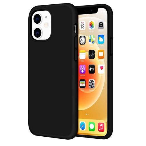Coque Tpu Silicone Pour Apple Iphone 12 6.1" Mat Souple Ultra-Fine Antidérapant - Noir