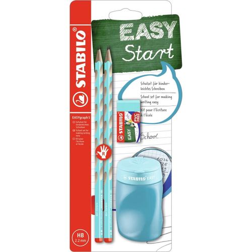 Stabilo Set De 2 Crayons Graphite Hb Droitier+ Taillecrayons + Gomme