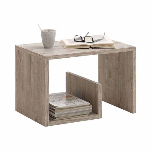 Paris Prix - Table D'appoint Design "Kani" 59cm Chêne Sable