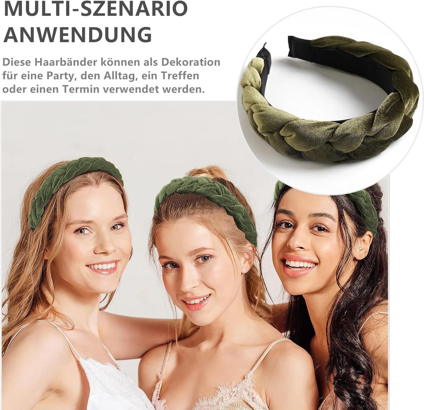 Vert Serre-Tte En Velours Tress - Large Bandeau Tress En ... - 8