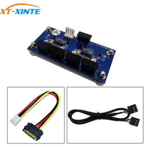 9pin USB en-tête mâle 1 à 4 mâle rallonge câble carte USB 2.0 HUB 9 broches connecteur adaptateur + SATA alimentation Base magnétique pour bureau