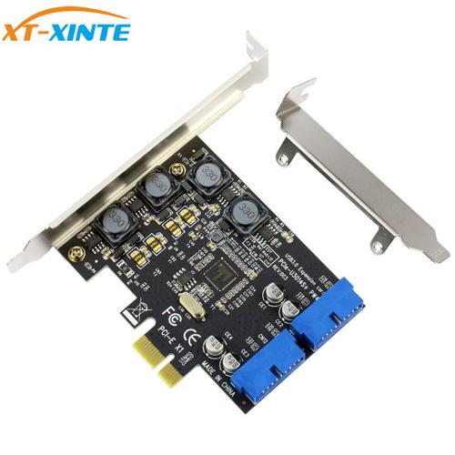 None USB3.0 PCI-E PCI Express X1 carte d'extension avant 5 Gb/s USB 3.0 HUB 19PIN Interface contrôleur adaptateur 120X69X90mm pour PC de bureau