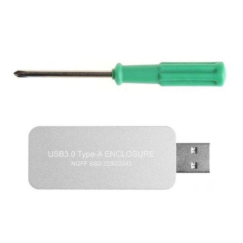Argent M2 boîtier SSD USB3.0 à M.2 boîtier SSD B clé USB Plug & Play pour NGFF SATA 2230 2242 disque dur SSD boîtier Mobile externe