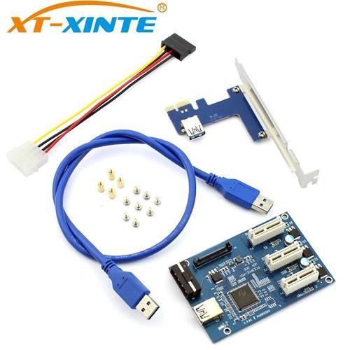 WHITE PCIe 1 à 3 PCI Express 1X emplacements Riser carte Mini ITX vers externe 3 PCI-e Slot adaptateur PCIe Port multiplicateur mineur carte