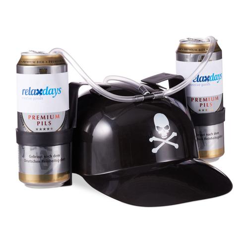 Autre Casque Bière Pirate Boire Casque À Boisson Anti Soif 2 Porte Canettes Tuyau Fête