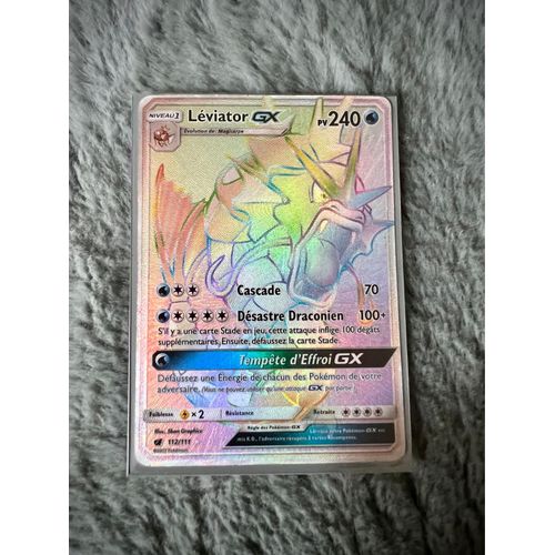 Carte Pokémon Leviator Gx Ful Art Rainbow Secrète Sl 112/111 2017