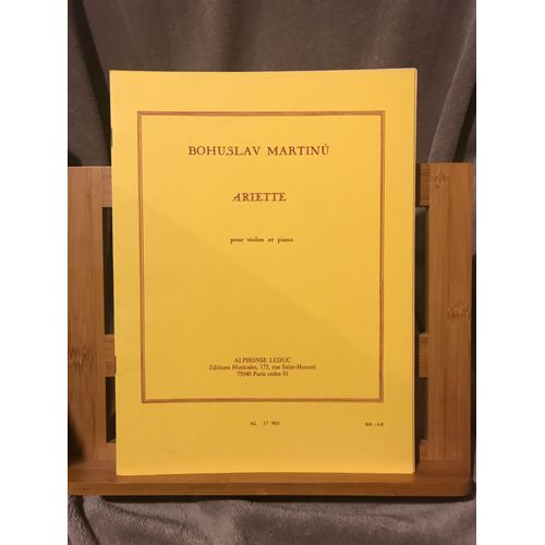 B. Martinu Ariette Pour Violon Et Piano Partition Éditions Leduc