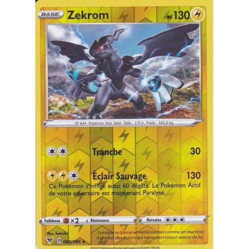 Carte Pokemon - Zekrom - 060/185 - Holo-Reverse - Rare - Épée Et Bouclier4 - Voltage Éclatant - Eb4 -Vf