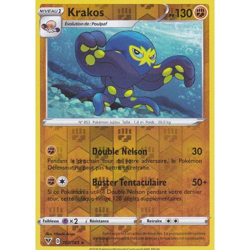 Carte Pokemon - Krakos - 101/185 - Holo-Reverse - Rare - Épée Et Bouclier4 - Voltage Éclatant - Eb4 - Vf
