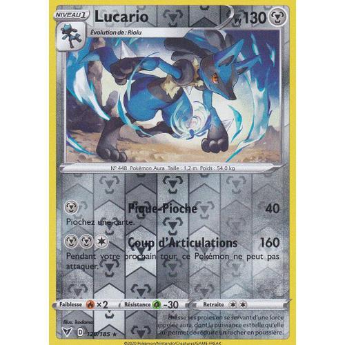 Carte Pokemon - Lucario - 120/185 - Holo-Reverse - Rare - Épée Et Bouclier4 - Voltage Éclatant - Eb4 - Vf