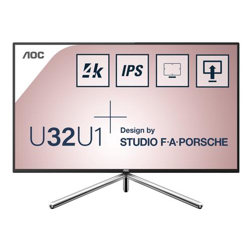 AOC U32U1 - Écran LED - 31.5" - 3840 x 2160 4K @ 60 Hz - IPS - 600 cd/m² - 1300:1 - DisplayHDR 600 - 5 ms - 2xHDMI, DisplayPort, USB-C - haut-parleurs - noir / argent