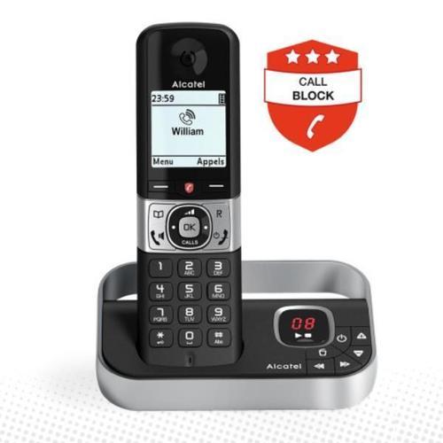 Alcatel F890 Voice Solo - Téléphone sans fil - système de répondeur avec ID d'appelant - (conférence) à trois capacité d'appel - noir