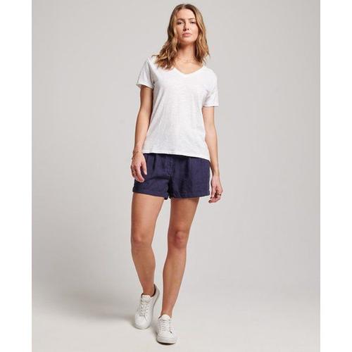 Short En Lin Surteint Femme