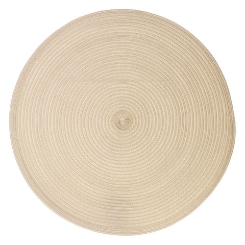 Lot 6x Set De Table Tressé Rond - Diam. 38 Cm - Beige