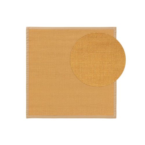 Tapis Poil Ras Sisal Sana Beige 200x200 Cm - Tapis Poil Court Design Moderne Pour Salon