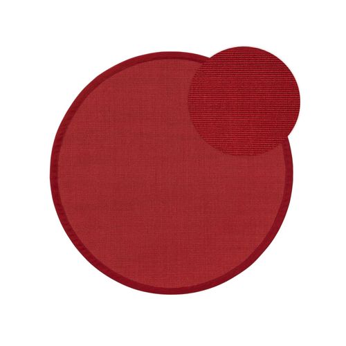 Benuta Naturals Tapis Sisal Sana Rouge Diamètre 150 Cm Rond