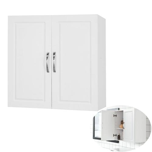 Sobuy® Frg231-W Meuble Haut Armoire De Toilettes Salle De Bain Suspendue Placard Commode Murale ¿ 2 Portes - Blanc