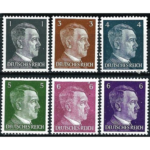 Allemagne, 3ème Reich 1941, Très Joli Lot Timbres Neufs** Luxe Yvert 705 À 709, Chancelier Hitler, Avec Les 2 Variantes De Couleur Du 6pf.