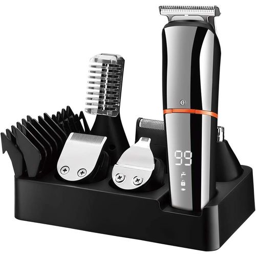 Surker Tondeuse À Barbe Pour Hommes Corps Moustache Nez Tondeuse À Cheveux Sans Fil Tondeuse De Précision 6 En 1 Kit De Toilettage Étanche Usb Rechargeable