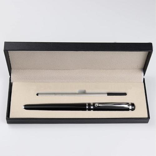 Noir Noir Stylo À Bille En Métal Avec Boîte Cadeau, Stylo À Bille Personnalisé Avec 2 Recharges D'encre Noire Pour Amis, Collègues,