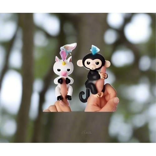 2 Packs - Premium Fingerfun Interactive Black Monkey And Interactive Unicorn