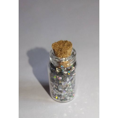 Paillettes Pour Ongles Argentées Brillantes Bouteille De 3 Cm Argenté
