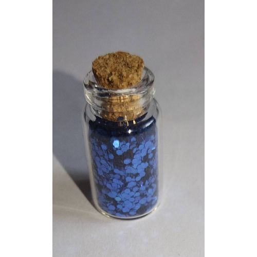 Paillettes Pour Ongles Bleues Foncées Brillantes Bouteille De 3 Cm Bleu