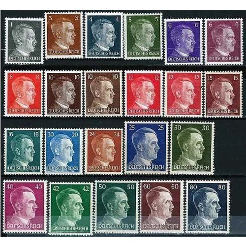 Allemagne, 3ème Reich 1941, Très Belle Série Neuve** Luxe Ultra Complète Chancelier Hitler, Timbres Yvert 705 À 722 Avec Les 2 Versions Les 6, 10 Et 12 Pf, Et Le 42pf Libellé "Grossdeutsches Reich".