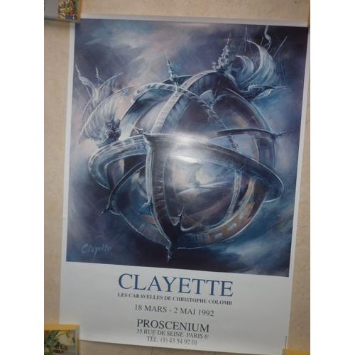 Affiche De Pierre Clayette : Les Caravelles De Christophe Colomb. Procenium 1992.